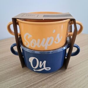 Set Of Two 20oz Bowls Stonware By Abode